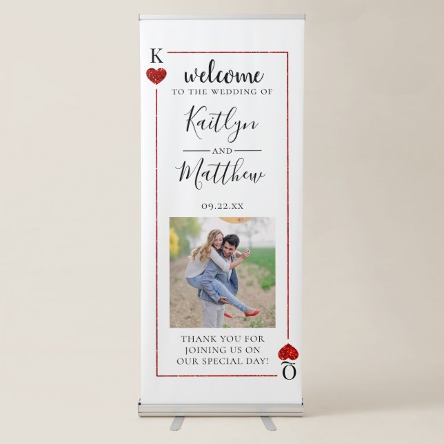 The Monogram Playing Card Wedding Collection Retractable Banner (Front)