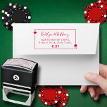 The Monogram Playing Card Wedding Collection Self-inking Stamp<br><div class="desc">Celebrate in style with this modern and very trendy wedding return address self-inking stamp. The design is easy to personalize with your own names and address and the K & Q of hearts can either be left as it is to represent the king and queen of hearts (the bride and...</div>