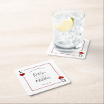 The Monogram Playing Card Wedding Collection Square Paper Coaster<br><div class="desc">Celebrate in style with these elegant and very trendy wedding coasters. The design is easy to personalize with your own wording and your family and friends will be thrilled when they see these fabulous coasters. Matching items can be found in the collection.</div>