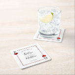 The Monogram Playing Card Wedding Collection Square Paper Coaster<br><div class="desc">Celebrate in style with these elegant and very trendy wedding coasters. The design is easy to personalize with your own wording and your family and friends will be thrilled when they see these fabulous coasters. Matching items can be found in the collection.</div>