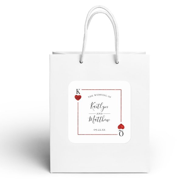 The Monogram Playing Card Wedding Collection Square Sticker (Creator Uploaded)