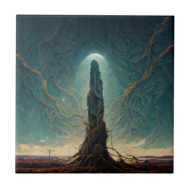 The Monolith 2 Fantasy Sci-Fi Art Ceramic Tile (Front)