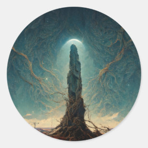 The Monolith 2 Fantasy Sci-Fi Art Classic Round Sticker
