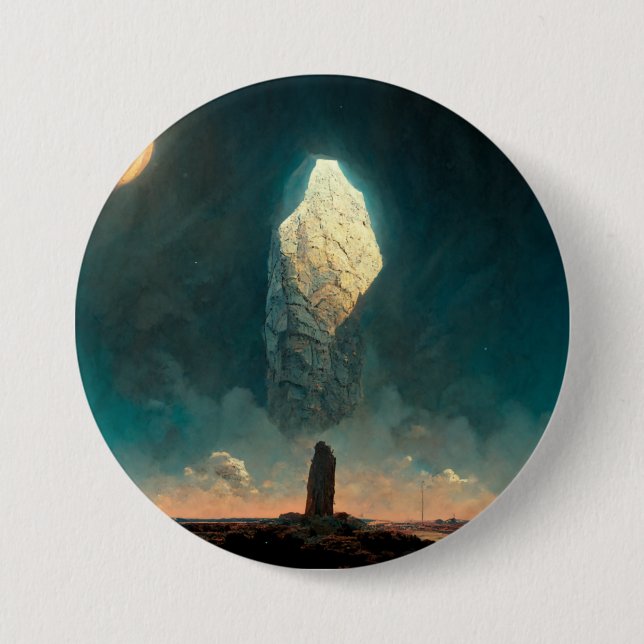 The Monolith 3 Fantasy Sci-Fi Button (Front)