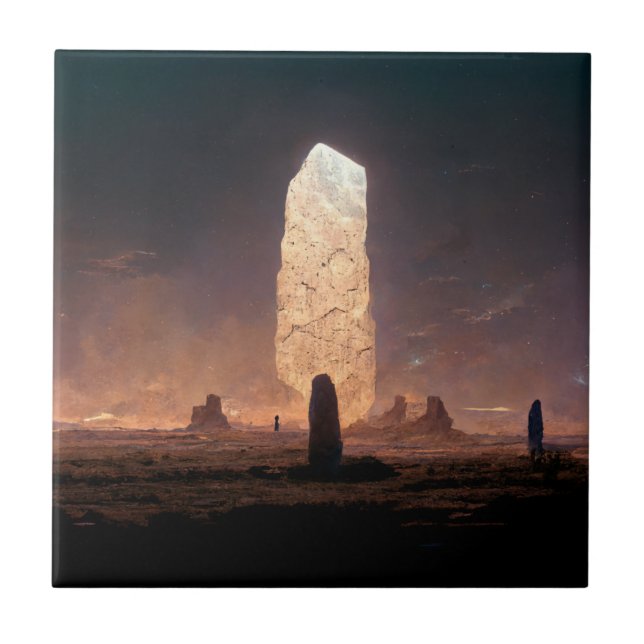 The Monolith 4 Fantasy Sci-Fi Ceramic Tile (Front)