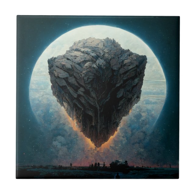 The Monolith Fantasy Sci-Fi Art Ceramic Tile (Front)