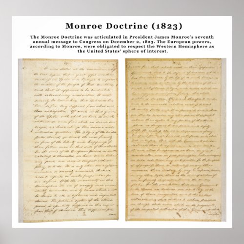 The Monroe Doctrine 1823 Poster