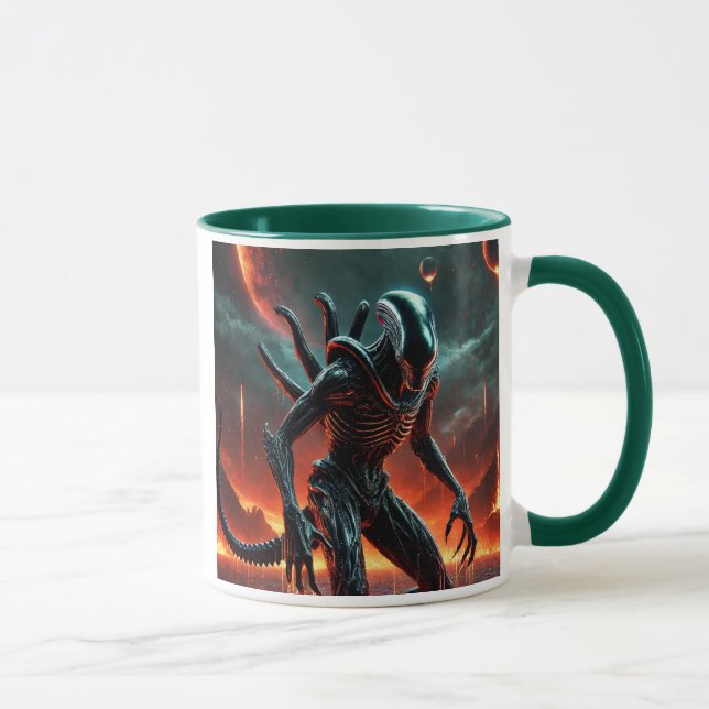 The monster comes out of the burning depths. mug (Right)