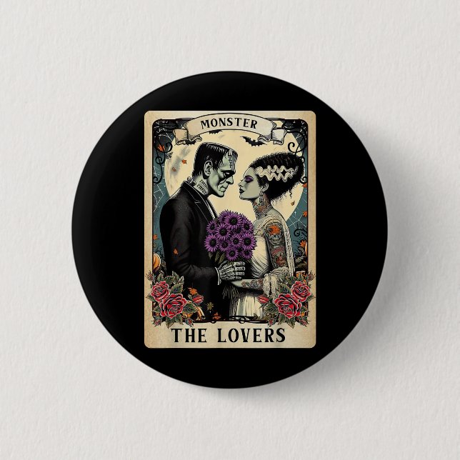 The Monster Frankenstein And Bride The Lovers Taro Button (Front)