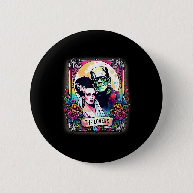 The Monster Frankenstein And Bride The Lovers Taro Button (Front)