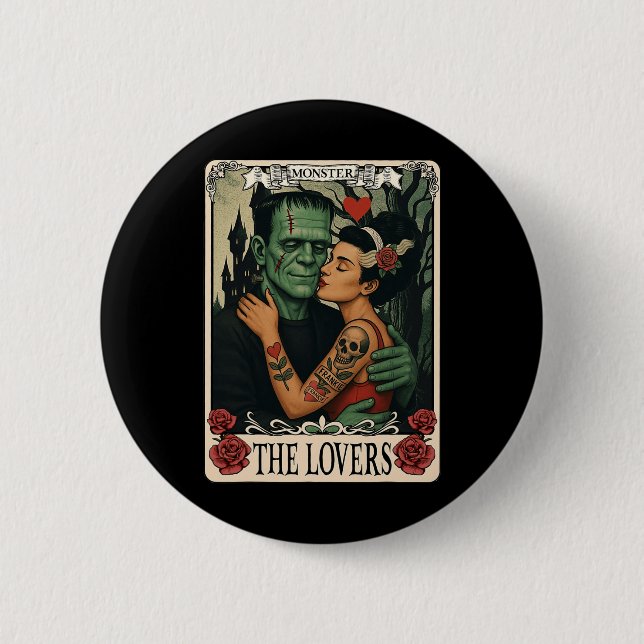 The Monster Frankenstein And Bride The Lovers Taro Button (Front)