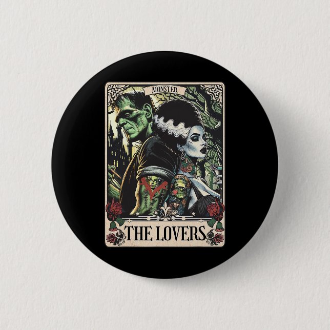 The Monster Frankenstein And Bride The Lovers Taro Button (Front)