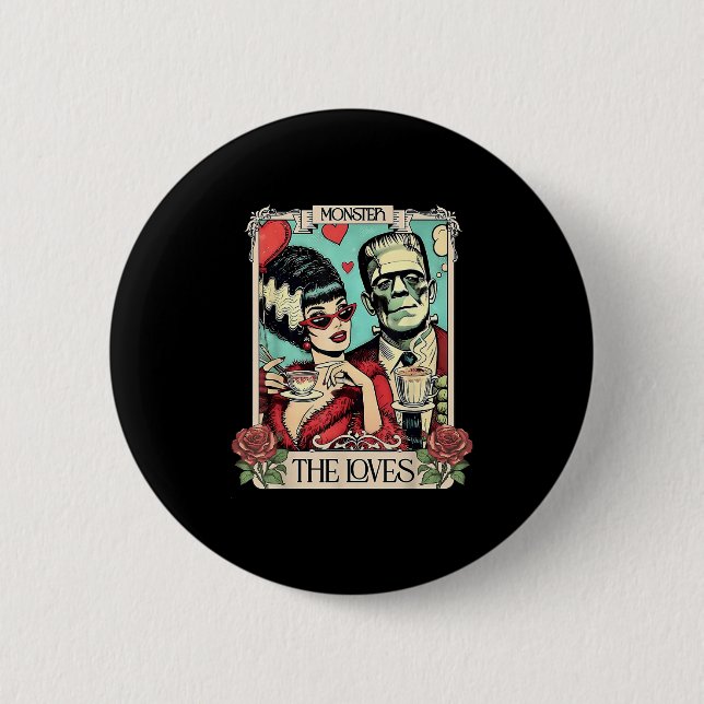 The Monster Frankenstein And Bride The Lovers Taro Button (Front)