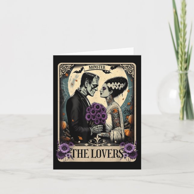 The Monster Frankenstein And Bride The Lovers Taro Card (Front)