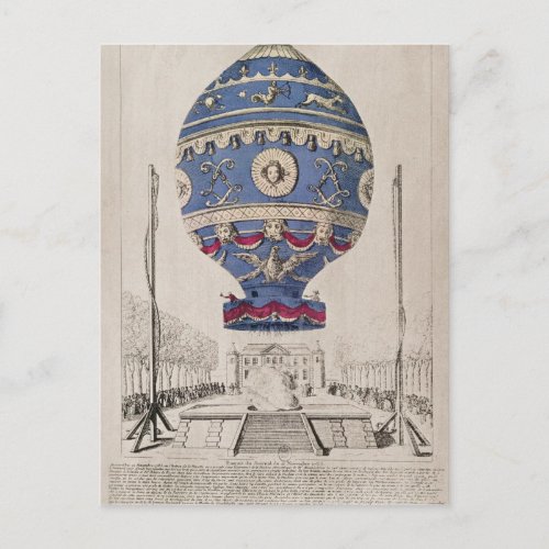 The Montgolfier Brothers Balloon Experiment Postcard