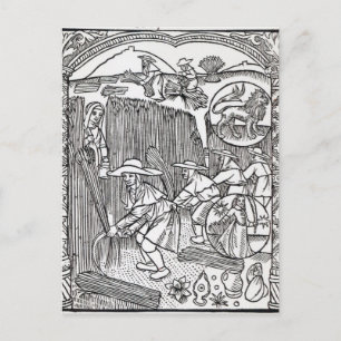 The Month of August, from a shepherd's calendar Postcard