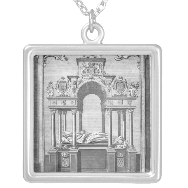 The Monument of Queen Elizabeth Silver Plated Necklace (Front)