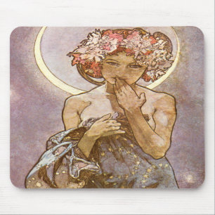 The Moon ~ Alphones Mucha Mousepad