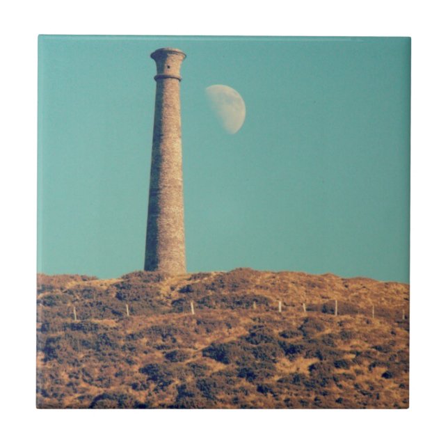 The Moon and a Tower: Aberystwyth Ceramic Tile (Front)