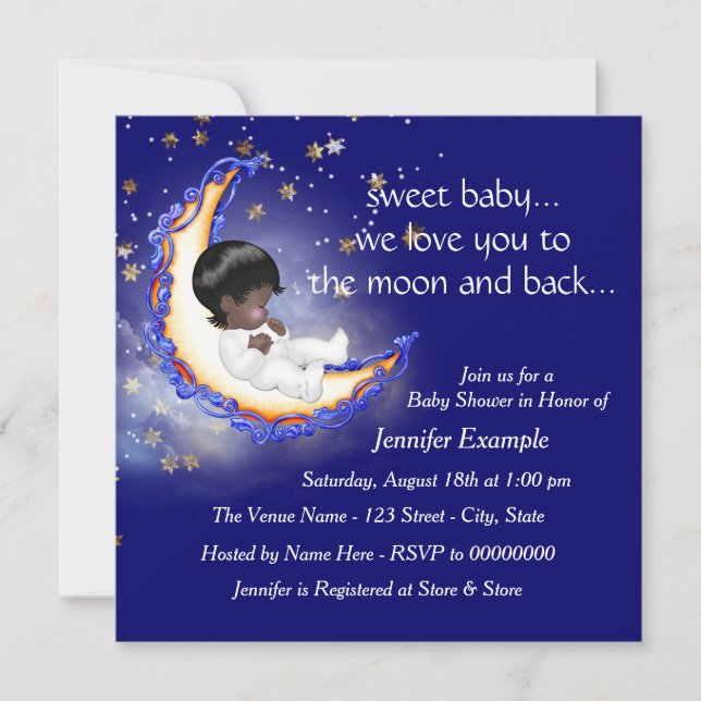 The Moon and Back Baby Shower Invitation (Front)