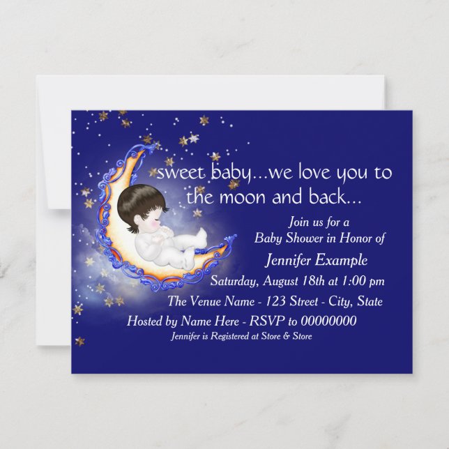 The Moon and Back Baby Shower Invitation (Front)