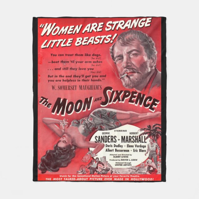 The Moon and Sixpence Fleece Blanket (Front)