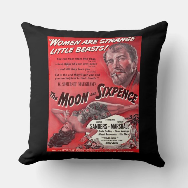 The Moon and Sixpence Throw Pillow (Front)