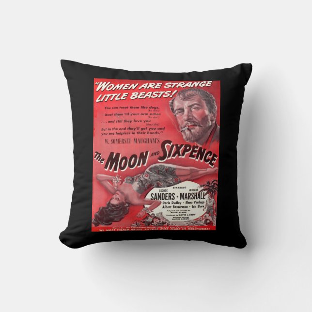 The Moon and Sixpence Throw Pillow (Front)