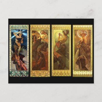 The Moon And The Stars Vintage Mucha Postcard by SpookyThings at Zazzle