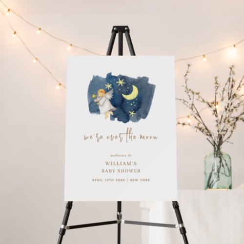 The Moon Angel Moon Star Baby Shower Welcome Sign