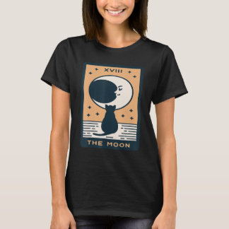 The Moon Cat Tarot Card Mystical Cards Occult Mag T-Shirt