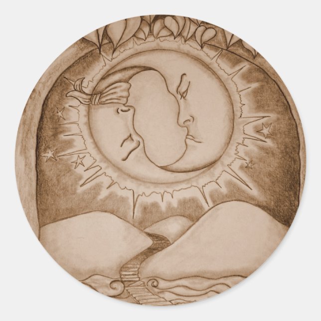 The Moon Classic Round Sticker (Front)