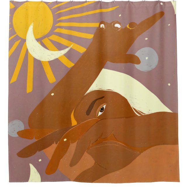 The Moon Dances With Me Shower Curtain (Front)