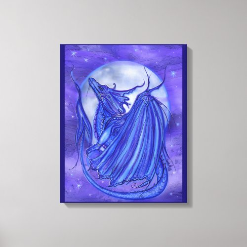 The Moon Glow Dragon fantasy by Renee Lavoie  Canvas Print