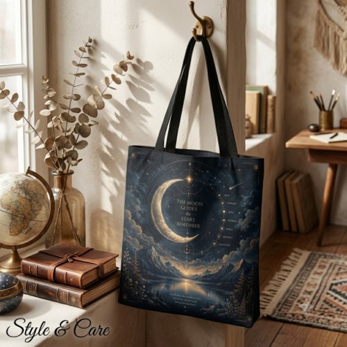 The Moon Guides | Celestial Moon & Stars Art Tote Bag