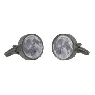 The Moon Gunmetal Finish Cufflinks