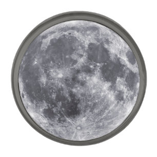 The Moon Gunmetal Finish Lapel Pin
