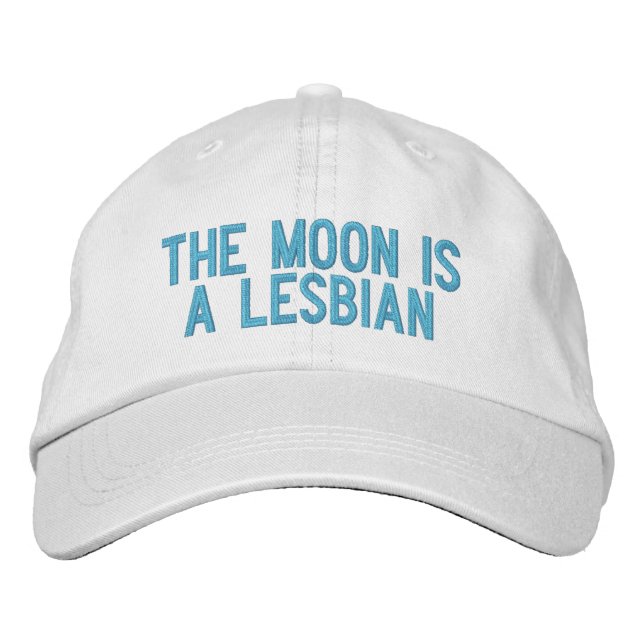 The Moon is a lesbian Embroidered Baseball Hat (Front)