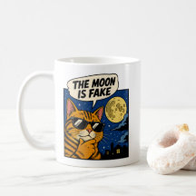 The Moon is Fake - Conspiracy Cat