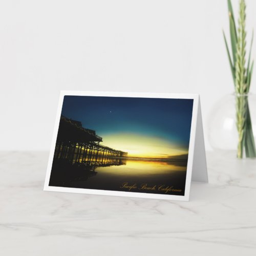 The moon over the Crystal Pier Card