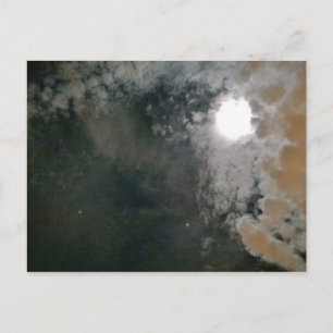 The Moon Peeking Through the Cloudy Night Sky Postcard
