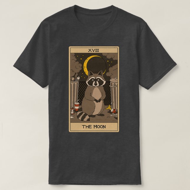 The Moon Raccoons Tarot T-Shirt (Design Front)