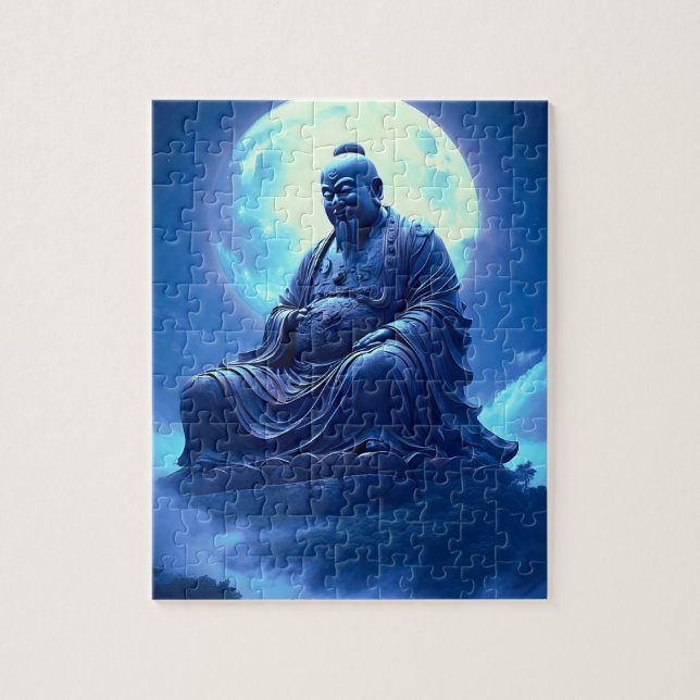 The Moon’s Blessing Over the Celestial Statue Jigsaw Puzzle (Vertical)
