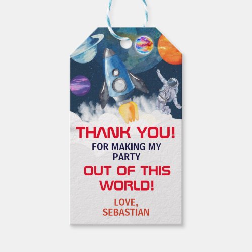 The Moon Space Theme Birthday Party Thank You  Gift Tags