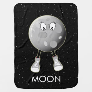The Moon & Stars in Space Baby Blanket
