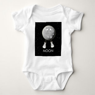 The Moon & Stars in Space Baby Bodysuit