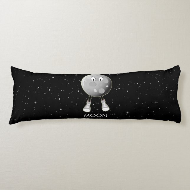 The Moon & Stars in Space Body Pillow (Front)
