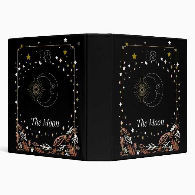 The Moon tarot card art, Celestial 3 Ring Binder (Background)