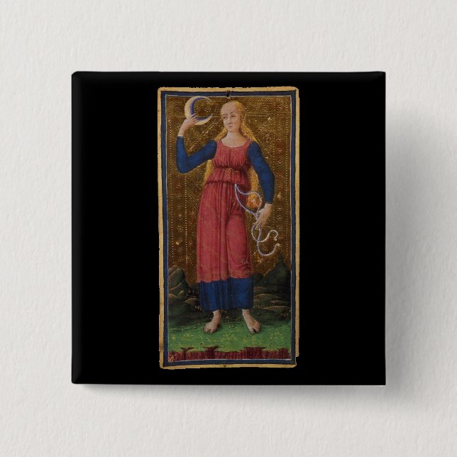 The Moon Tarot Card Button (Front)