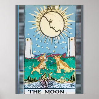 The Moon Tarot Card Design Poster